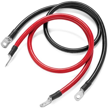 5 Foot 1/0 AWG Battery Cable Set With 5/16 Ring Terminals